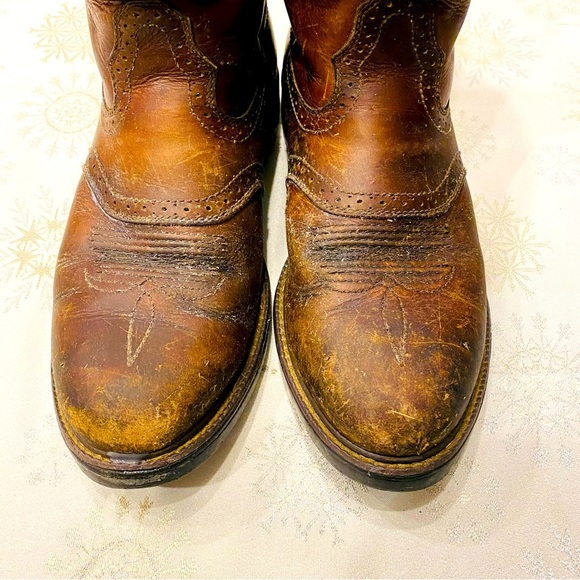 Barbed Wire Western Work Boots Slip Oil Resistant Square toe Men’s 10         WG - Picture 7 of 9